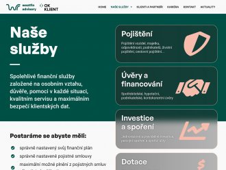 Vizuální identita, brand a webové stránky Westfin Advisory